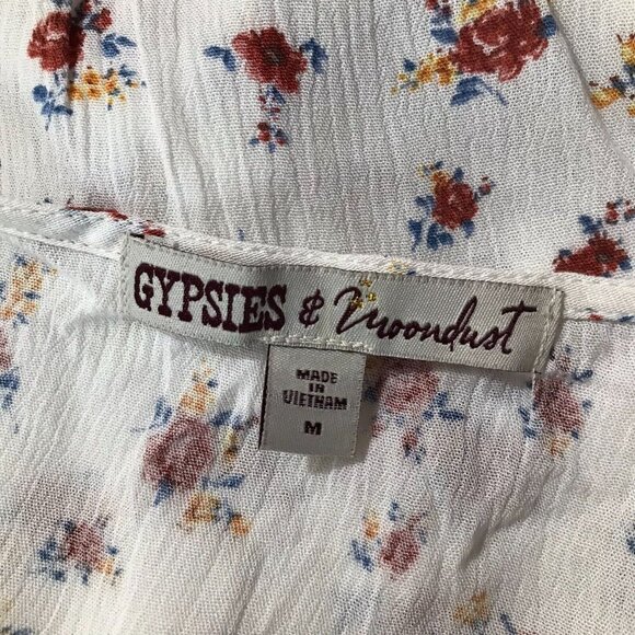 GYPSIES & MOONDUST Flutter Sleeve Tie Front Boho Top NEW MEDIUM - Picture 6 of 9